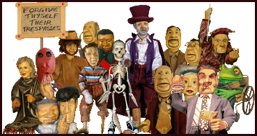 King Sigurd amidst all the other puppets.